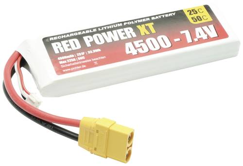 Red Power Modellbau-Akkupack (LiPo) 7.4V 4500 mAh 25 C Softcase XT90 von Red Power