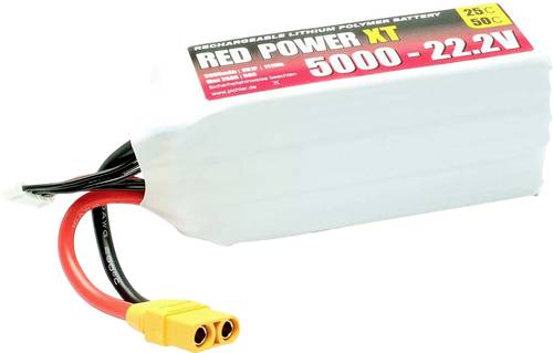 Red Power Modellbau-Akkupack (LiPo) 22.2V 5Ah 25 C Softcase XT90 von Red Power