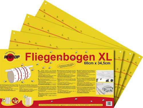 Redtop Fliegenbogen 31091 Klebefolie, Lockstoff Fliegenfalle (L x B) 600mm x 345mm Gelb 6St. von Redtop