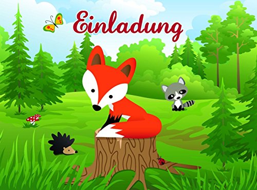 Reegen 16-TLG. Einladungskarten-Set * Kleiner Fuchs * für Kindergeburtstag | aus 8 Einladungen und 8 Umschlägen | Kinder Mottoparty Party Motto von Reegen