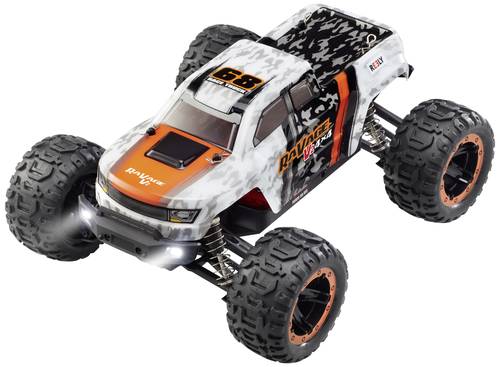 Reely RaVage 4x4 V2 Orange/Weiß Brushed 1:16 RC Modellauto Elektro Monstertruck Allradantrieb (4WD) von Reely