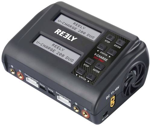 Reely V-Charge 200 Duo Modellbau-Ladegerät 10A LiIon, LiPo, LiFePO, LiHV, NiCd, NiMH, Blei-Säure E von Reely