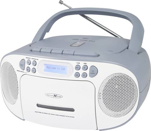 Reflexion CD-Radio DAB+, UKW, DAB AUX, CD, Kassette, USB Weiß, Blau von REFLEXION