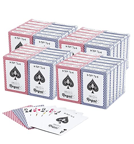 Regal Games Bulk Playing Cards 48 Stück - Poker Größe, Standard Index - für Blackjack, Euchre, Canasta Kartenspiel - 2 Sets à 24 Stück - rot und blau von Regal