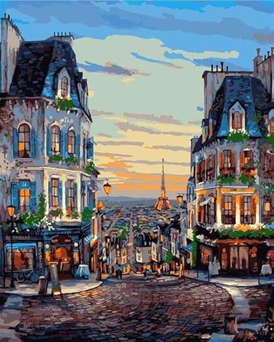 Regalos Lluna Malen nach Zahlen Alex Bog Quartier Montmatre Paris 40 x 50 cm von Regalos Lluna