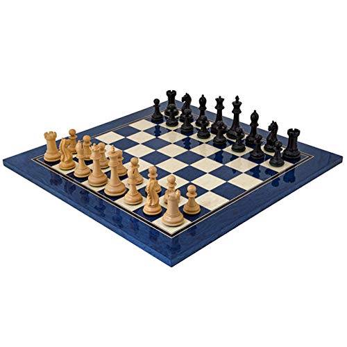 Oxford Series Erable Chess Set Black & Blue von Regencychess