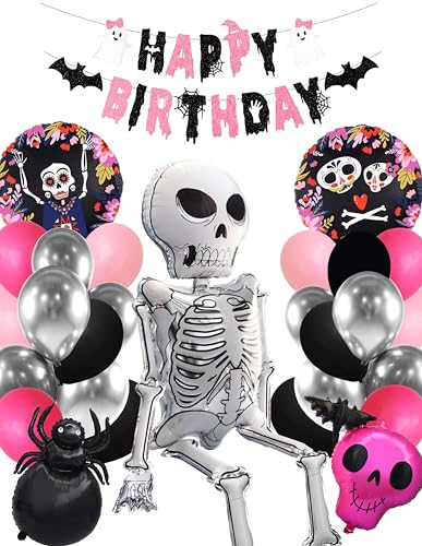 Regendeko Rosa Halloween Happy Birthday Geist Skelett Spinne Folienballon Deko Set Ballons Girlanden Regendeko Rosa Halloween Happy Birthday Geist Skelett Spinne Folienballon Deko Set Ballons Girlanden von Regendeko