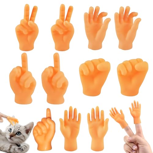 13 Stück Kleine Hände, Mini Hände Set, 6 Stile Gummi Fingerpuppen Mini Hände, Mini Kleine Hände Fingerpuppen, Mini Kleine Hände Fingerpuppen für Katzen, Game Party, Haustierpartys von Reh:ncla