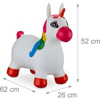 Hüpftier Einhorn, 1 Stk, 62cm x 52cm von Relaxdays GmbH