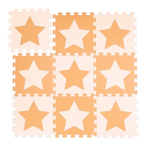 36 TLG. Puzzlematte Sterne, 72 Puzzleteile, Eva Schaumstoff, schadstofffrei, Spielunterlage 3,2 m², orange-beige 36 TLG. Puzzlematte Sterne, 72 Puzzleteile, Eva Schaumstoff, schadstofffrei, Spielunterlage 3,2 m², orange-beige von Relaxdays