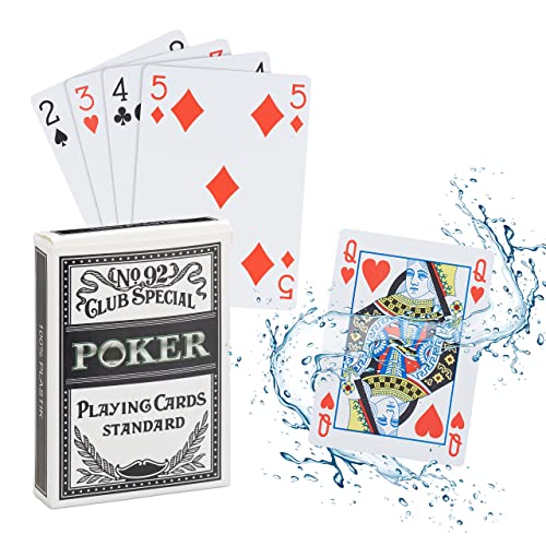 Relaxdays 10023628 Kartendeck Pokerkarten Plastik, wasserfestes Kartenspiel, reiß-& knickfest, 54 Karten, Texas Hold'em, Profi Pokerset, weiß von Relaxdays