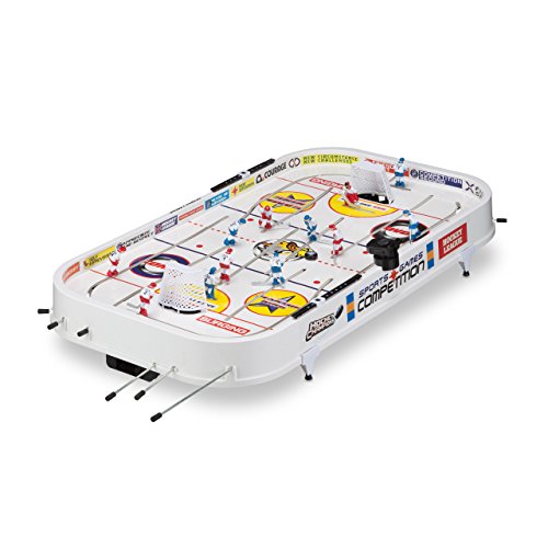 Relaxdays Eishockey Tischspiel, Tisch Eishockeyspiel, für Kinder und Erwachsene, ab 3 Jahre, B x T: 96 x 51 cm, weiß von Relaxdays