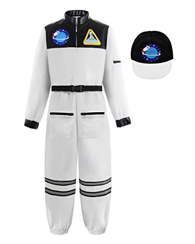 ReliBeauty Astronauten Kostüm für Kinder Onsie Halloween Karneval mit Mütze,140 von ReliBeauty