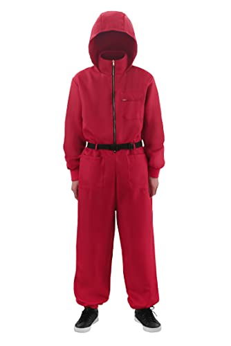 ReliBeauty Gamer Kostüm Jumpsuit Herren Damen, Rot,34-36 von ReliBeauty