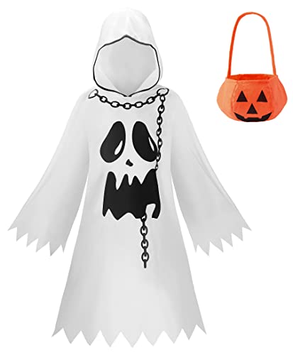 ReliBeauty Geister Gespenst Kostüm Kinder Halloween Jungen Mädchen,120 von ReliBeauty