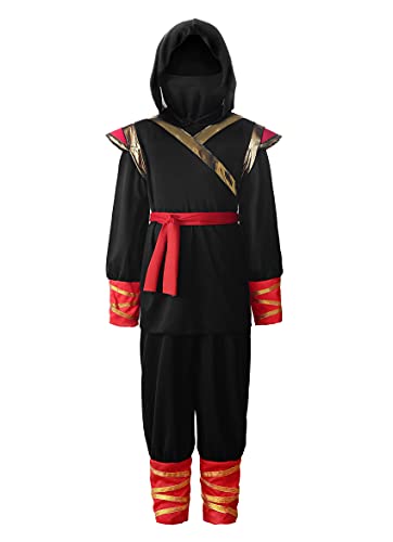 ReliBeauty Ninja Kostüm Kinder Jungen Faschingskostüme Halloween Cosplay,120 von ReliBeauty