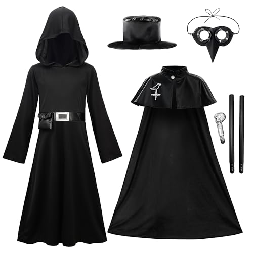 ReliBeauty Pestdoktor Kostüm Kinder Pestarzt Kostüm mit Zubehör-Sets Mittelalter Kostüm Kinder Halloween,100 ReliBeauty Pestdoktor Kostüm Kinder Pestarzt Kostüm mit Zubehör-Sets Mittelalter Kostüm Kinder Halloween,100 von ReliBeauty