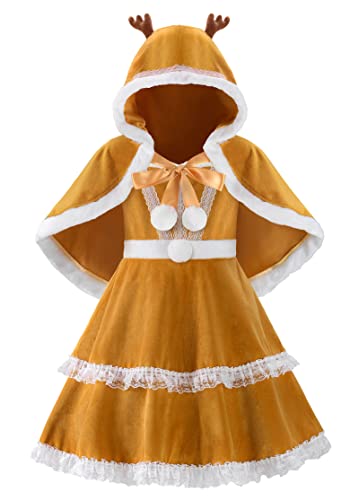ReliBeauty Reh Kostüm Kinder Mädchen Kleid mit Umhang,100 ReliBeauty Reh Kostüm Kinder Mädchen Kleid mit Umhang,100 von ReliBeauty