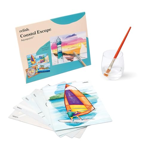 Relish - Demenz Aquapaints Aktivitäten - 5 Stück Wiederverwendbare Wassermalerei Spielzeug, Küstenflucht, Alzheimer Produkte & Geschenke für Senioren von Relish