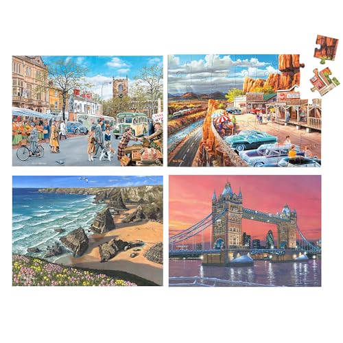 Relish Puzzle mit großen Teilen für Senioren, 63 & 35 Teile Puzzles, 4 Stück, Aktivitäten & Geschenke für ältere Menschen mit Alzheimer von Relish