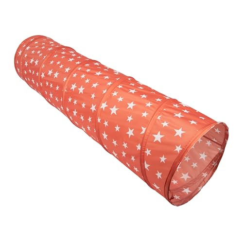 Relsy Kinder Krabbeltunnel, Sternenverbranntes Orange, Pop-Up-Tunnel für Kinder, Kleinkinder, Haustiere, 180 cm x 45 cm, Kleinkind-Spieltunnel, Orange Starry Baby Spieltunnel von Relsy