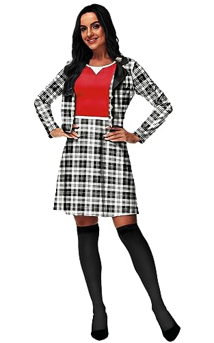 Remimi Dee Clueless Kleid für Erwachsene, Halloween, Clueless Kostüme, Kleider, 90er Jahre, schwarz, kariert, Größe M von Remimi