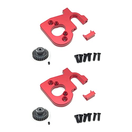 Remingtape 2X RC Auto Motor Halterung Halter mit Motor Getriebe für 144001 124019 124018 RC Teile Upgrade Zubehör, Rot von Remingtape