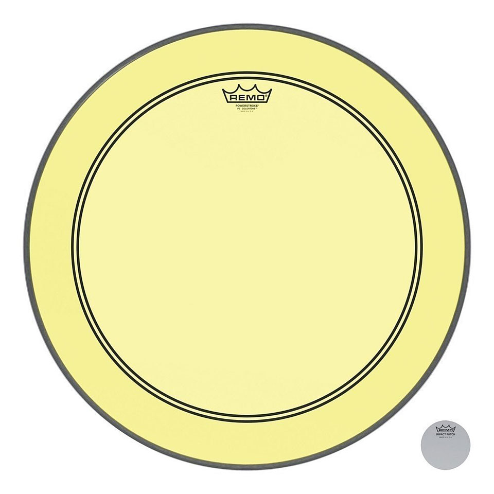 Remo Colortone Powerstroke 3 Clear P3-1322-CT-YE 22" Yellow Bass Drum von Remo