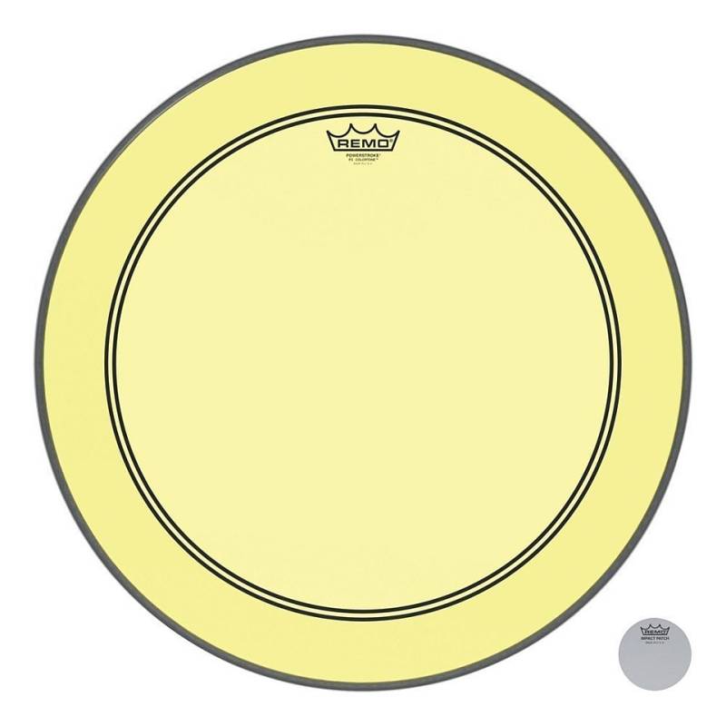 Remo Colortone Powerstroke 3 Clear P3-1322-CT-YE 22" Yellow Bass Drum von Remo