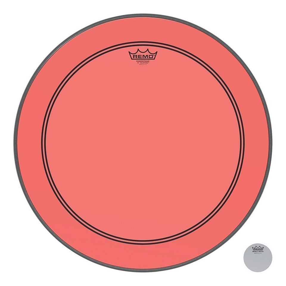 Remo Colortone Powerstroke 3 Clear P3-1326-CT-RD 26" Red Bass Drum He von Remo