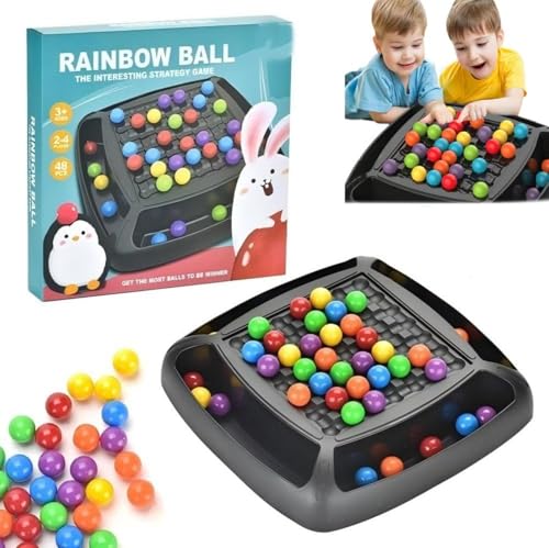 Intellektuelles Schachbrett Doppelduell | 48/120/241 Stück Rainbow Puzzle Schachspiel | Rainbow Ball Gesellschaftsspiele | Matching Strategiespiele Brettspiel Für Kinder Und Erwachsene von Renchey