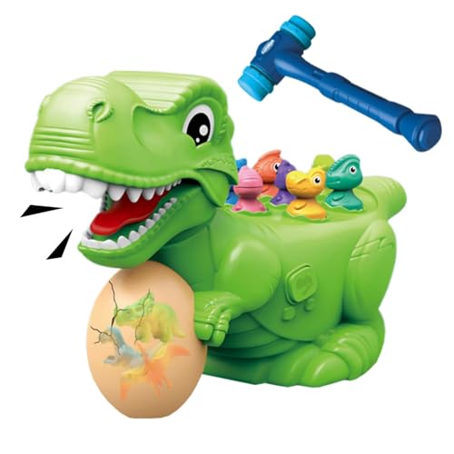 Renchey Hämmerspiel für Kinder, Hämmerspielzeug für Kinder,Interaktives Dinosaurier-Schlagspielzeug mit Ton und Licht - Lernspielzeug für die frühe Entwicklung mit kleinem Dinosaurier, lustiges Spiel von Renchey