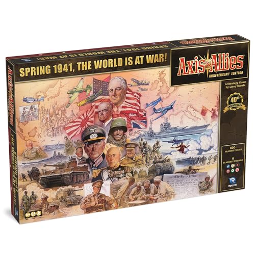 Axis & Allies: Anniversary Edition – 2–6 Spieler – ab 12 Jahren – Deluxe-Edition zum 40. Jahrestag über 600 Kunststoff-Miniaturen, riesiges Spielbrett 61 x 116,8 cm und Neue Cruiser-Einheiten von Renegade Game Studios