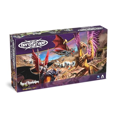 Heroscape Age of Annihilation Master Set - Master-Set enthält eine Menge Inhalte zur Unterstützung stundenlanger epischer 2-Spieler-Gaming-Sessions. Für 2 Spieler, ab 14 Jahren, enthält 20 Miniaturen von Renegade Game Studios