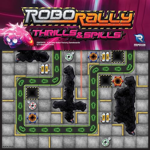 Renegade Game Studios: Robo Rally – Thrills & Spills Expansion – Strategie programmierte Bewegung, Brettspiel, Rennstrecke, neue Grids, ab 12 Jahren, 2–6 Spieler von Renegade Game Studios