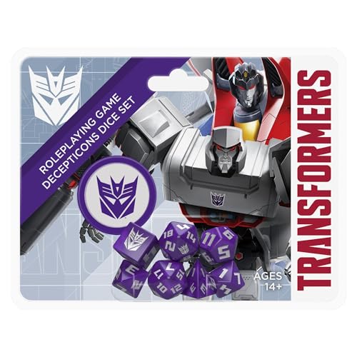 Renegade Game Studios: Transformers RPG Decepticon-Würfel-Set – 8 Teile – Rollenspiel-Zubehör, entworfen für das Essence20 Rollenspielsystem von Renegade Game Studios