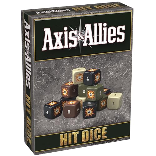 Renegade Games Studio: Axis & Allies: Hit Dice – 72 Würfel in 4 Stilen, 16 mm, Reisetasche im Militär-Stil, Strategie-Brettspiel-Zubehör und Upgrade von Renegade Game Studios