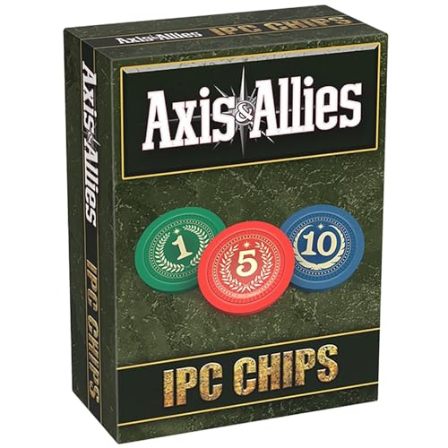 Renegade Games Studio: Axis & Allies: IPC-Chips, 75 gewichtete Chips, 1-5-10 Nennwerte, Kunststoff-Aufbewahrungsschale, Strategie-Brettspiel-Zubehör-Upgrade von Renegade Game Studios