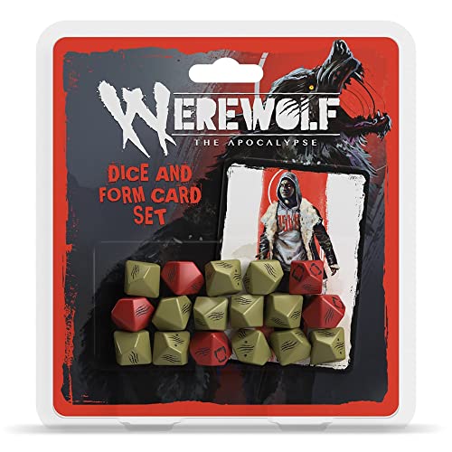 Werwolf: The Apocalypse 5th Edition Rollenspiel-Würfel- und Form-Kartenset – RPG-Zubehör, enthält 17 Würfel und 5 Karten von Renegade Game Studios