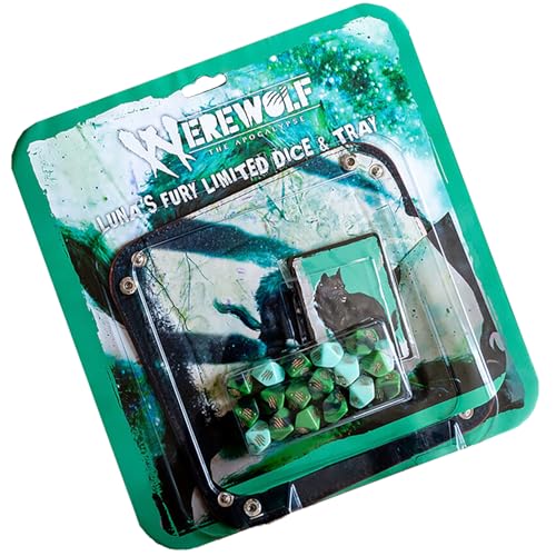 Werwolf: The Apocalypse 5th Edition Rollenspiel Luna's Fury Limited Dice & Tray Accessory Pack - 17 Green RPG Dice Set, 5 Cards & Folding Tray von Renegade Game Studios