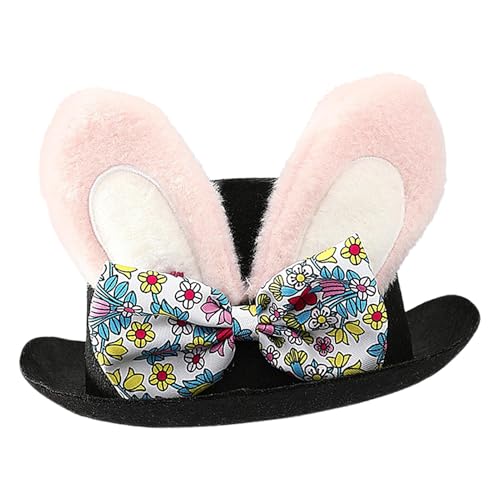 Hasenmütze, Hasenohren Zylinder Für Damen Und Herren, Zylinder Mit hase-Ohren Und Schleife, Bunny Ear Hat Ostern Kostüm Zubehör, Zauberer Huts OsterHasen Kleidung Für Ostern Mottoparty 57–60 Cm von Renopfect