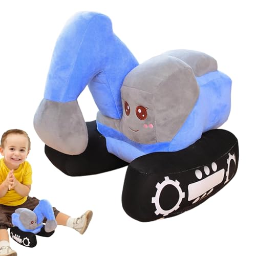 Plüsch Bagger, Plüsch Bagger Spielzeug, Kinder Plüschbagger, Weiche Plüschtiere Simulation Plüsch Cartoon Bagger Puppe Plüschtier Tuch Bagger Auto Puppe Körperkissen Kuscheltiere Für Ju-ngen, Mädchen von Renopfect