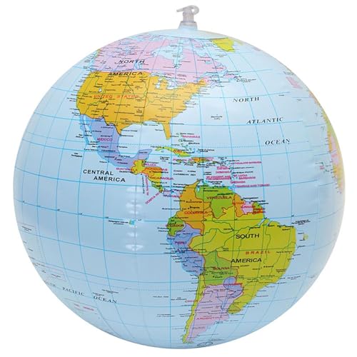 Renopfect Blow Up Globe,Globe Beach Ball - Weltkugel aus PVC mit Erdexplosion | Aufblasbarer, Weltkugel, 16 Zoll, aufblasbarer Erd-Wasserball zum Spielen oder Unterrichten am von Renopfect