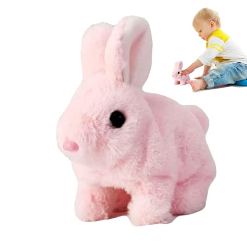 Renopfect Hoping Bunny, Kaninchenspielzeug für Kinder, Realistisch simuliertes Kaninchenpuppen Elektronisches Spielzeug, Springen, zuckende Nase, wackelnde Ohren, natürliche Bewegungen, Hoping von Renopfect