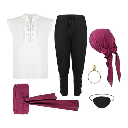 Renopfect Piratenkostüm für Erwachsene, Piraten-Kostüm und Zubehör, Verkleidung für Erwachsenenparty, Festival, Geburtstag und Karneval Renopfect Piratenkostüm für Erwachsene, Piraten-Kostüm und Zubehör, Verkleidung für Erwachsenenparty, Festival, Geburtstag und Karneval von Renopfect