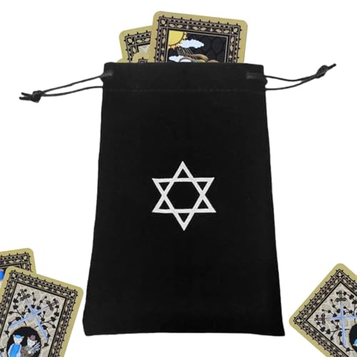 Renopfect Tarot-Karten-Beutel-Tasche,Hexagramm-Druck-Tarot-Würfel-Tasche Tarot-Tasche - Verdickte Tarot-Kartenwürfel-Aufbewahrungstasche Tarot-Deck-Kartenhalter-Tasche Wiederverwendbare von Renopfect