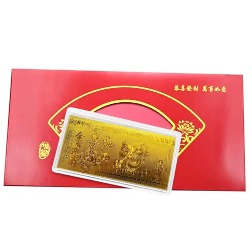 Chinesisches Jahr, goldene Gedenkbanknoten, Schlangenjahr-Herausforderung, Banknote, Souvenir, Dekoration, dekorative Glücksbanknote, kompaktes Andenken, Banknote für Neujahr von Renywosi