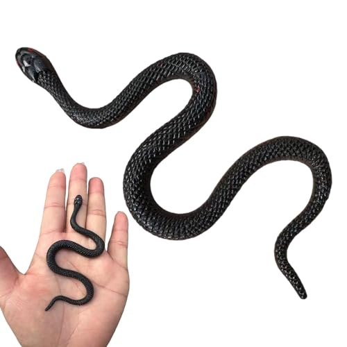 Renywosi Gefälschter Schlangenstreich, realistisches Schlangenspielzeug,Fake Rubber Black Snake Streich | Lustige Regenwaldschlangen, Halloween-Streich-Requisiten für Kinder und Erwachsene, von Renywosi