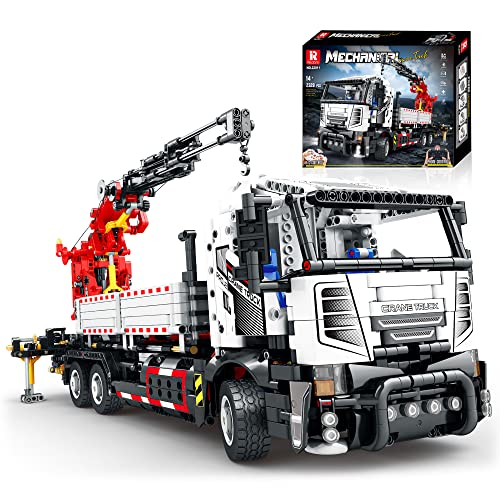 Reobrix 22011 Technic LKW Ferngesteuert Bauset, 2328 PCS High-Tech Auto-Modell, große Multifunktion Abschleppwagen Klemmbausteine kompatibel mit Lego, Motorisiert Truck Geschenk für Erwachsene/Kinder von Reobrix