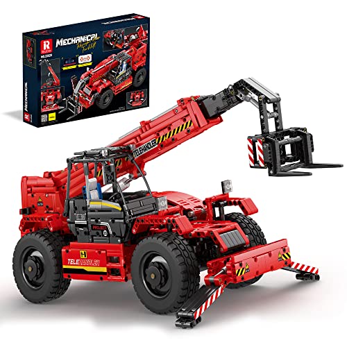 Reobrix 22020 Technik LKW Schwerlast-Gabelstapler Bausteine, 2260 Teile Ferngesteuert Kran MOC Klemmbausteine, Multifunktional Truck Modellbausatz, Großes -Spielzeug kompatibel mit Lego für Jugend von Reobrix